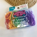 Colorful high elasticity hair ties set for kids in a portable bear design plastic box - Colorful