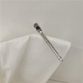 Detail of silver metal duckbill hair clip with hollow holes and non-slip texture - Silver Hollow Duckbill Clip / Silver