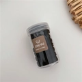 Jar of black high-elastic hair ties in minimalist packaging for ponytails - Black