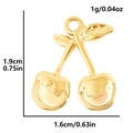 Pendentif cerise en acier inoxydable 304 doré avec mesures de taille pour bijoux - Style Cerise (S2450-G) / Or