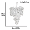 Pendentif raisin en acier inoxydable 304 pour bijoux avec dimensions et poids - Style Raisin (S2451-S) / Argent