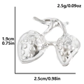 Pendentif fraise en acier inoxydable 304 poli avec spécifications de taille - Style Fraise (S2452-S) / Argent