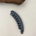 Matte finish dark gray banana hair clip with multi-teeth design for women - Gray