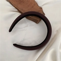 Cerchietto imbottito minimalista marrone scuro opaco con un elegante stile retrò - Cerchietto Largo Liscio / Caffè scuro