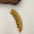 Matte mustard yellow banana hair clip with frosted texture for elegant styling - Yellow
