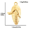 Pendentif maïs en acier inoxydable doré pour bijoux DIY avec dimensions et poids précis - Style Maïs (S2455-G) / Or
