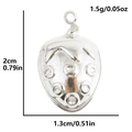 Pendentif fraise en acier inoxydable pour bijoux DIY avec dimensions et poids - Style Fraise (S2459-S) / Argent