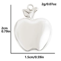 Pendentif pomme en acier inoxydable 304 argenté avec détails de taille et de poids - Style Pomme (S2460-S) / Argent