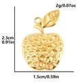 Pendentif pomme en acier inoxydable 304 doré, 2.3x1.5cm pour création de bijoux DIY - Style Pomme (S2462-G) / Or
