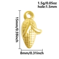 Pendentif maïs en acier inoxydable 304 doré, 15x8mm avec trou 1,5mm pour bijoux DIY - Style Maïs (S2666-G) / Or