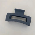 Minimalist matte navy blue hollow rectangular hair claw clip with frosted finish - Matte Deep Gray (C3.5)