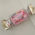 Detail view of colorful high-elasticity hair ties in creative candy-shaped packaging - Pink Multicolor (Candy Box)