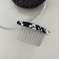 Elegante peine para el cabello con patrón de mármol blanco y negro y diez dientes de metal - Marble / Mármol Blanco y Negro