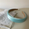 Elegante cerchietto in raso spesso imbottito blu menta con morbida spugna interna - Blu