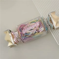Colorful elastic hair ties for girls in a sweet candy-shaped transparent storage box - Cream Multicolor (Candy Box)