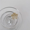 Mini floral hair claw clip in translucent cream finish for women styling - Champagne Flower