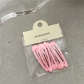 Macro shot of cute pink waterdrop hair clips set with paper card packaging - Rose Pink