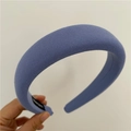 Diadema gruesa de esponja en azul empolvado con textura de sarga para dar volumen - Azul y Púrpura