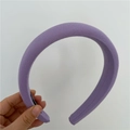 Thick purple padded fabric headband with inner anti-slip strip for girls - Light Purple