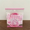 Detailed view of 5-piece pink seamless hair elastics in branded packaging - Set of 5 / Rose Pink