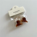 Set di 3 mini mollette per capelli color ambra e trasparente con fiocco e cartellini - Mezzaluna Caffè e Champagne