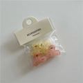 Mini jelly color bow hair clips set in soft pink and yellow translucent resin - Bowknot Pink and Beige