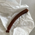 Sleek amber brown resin banana hair clip with glossy jelly texture for women - Red Coffee (Arc Banana Clip)