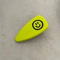Lebhafter neongelber matter Haarclip aus Legierung mit schwarzem Smiley-Gesicht - Wassertropfen Entenschnabel-Clip / Grüner Smiley