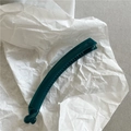 Minimalist jelly dark green banana hair clip with secure interlocking teeth and matte finish - Peacock Blue (Arc Banana Clip)