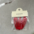Five-piece set of glossy red waterdrop BB hair clips with classic cream finish - True Red