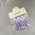 Set of 4 light purple matte drip oil BB hair clips with hollow water drop design - Purple