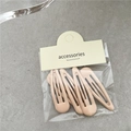 Lot de 5 barrettes à cheveux en métal crème pour filles, style minimaliste beige - Rose abricot