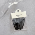Lot de 4 barrettes BB noires minimalistes en forme de goutte d'eau avec emballage - Noir