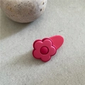 Cute hot pink flower hair clip for girls with a matte finish and five petal floral design - Rose Red (B3.3 Alloy Rose Red Flower Single)