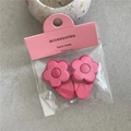 Charming pink floral pair of hair clips for girls on a professional card display - Rose Red 2pcs Set (B3.3 Alloy Rose Red Flower)