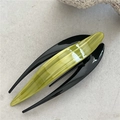 Elegante molletta per capelli in acetato con finitura verde oliva occhio di gatto e nero - Verde