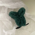 Pinza de pelo de felpa verde oscuro en borreguito suave para coleta alta - Verde Oscuro