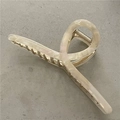 Elegante pinza per capelli da 14cm in acetato bianco crema con molla dorata - Bianco Magico (Incrociato)