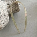 Minimalist U-shaped acetate hair pin with elegant green marble pattern for women - Iridescent Green