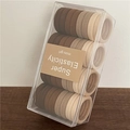 Elastic hair tie set in earth tones including brown and beige with a clear storage box - Coffee Colors