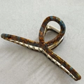 Elegant 14cm acetate hair claw clip with shell pattern and cross shark tooth design - Glazed Color (Cross)