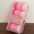 Set di elastici per capelli rosa sfumato in una scatola di plastica trasparente - Serie Rosa