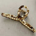 Elegant 14cm acetate hair claw clip featuring a classic brown and beige marble pattern - Coffee White (Cross)