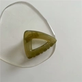Pinza per capelli a triangolo vuoto verde oliva minimalista in plastica trasparente - Triangolo Cavo / Verde