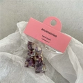 Set di due fermagli per capelli a fiocco in acetato marmorizzato viola con clip oro - Purple Marble Bow