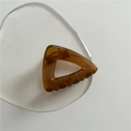 Pinza per capelli a triangolo geometrico ambra minimalista in plastica acetato lucida - Triangolo Cavo / Ambra