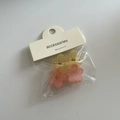 Mini floral jelly hair clips set of 4 in soft pink and yellow translucent resin - Flower Pink and Beige