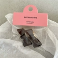 Brown acetate bow hair clip set in a retail package with elegant handmade label - Dark Coffee Bow