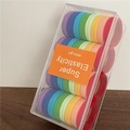 Set di elastici per capelli colorati ad alta elasticità in tonalità arcobaleno - Rosso Scuro Multicolore