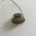 Minimalist translucent smoky gray oval hair claw clip with glossy acrylic finish - Small Oval / Gray